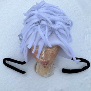 Unasex Flash White dread Polar-fleece warm and wild winter hat.Hand crafted in